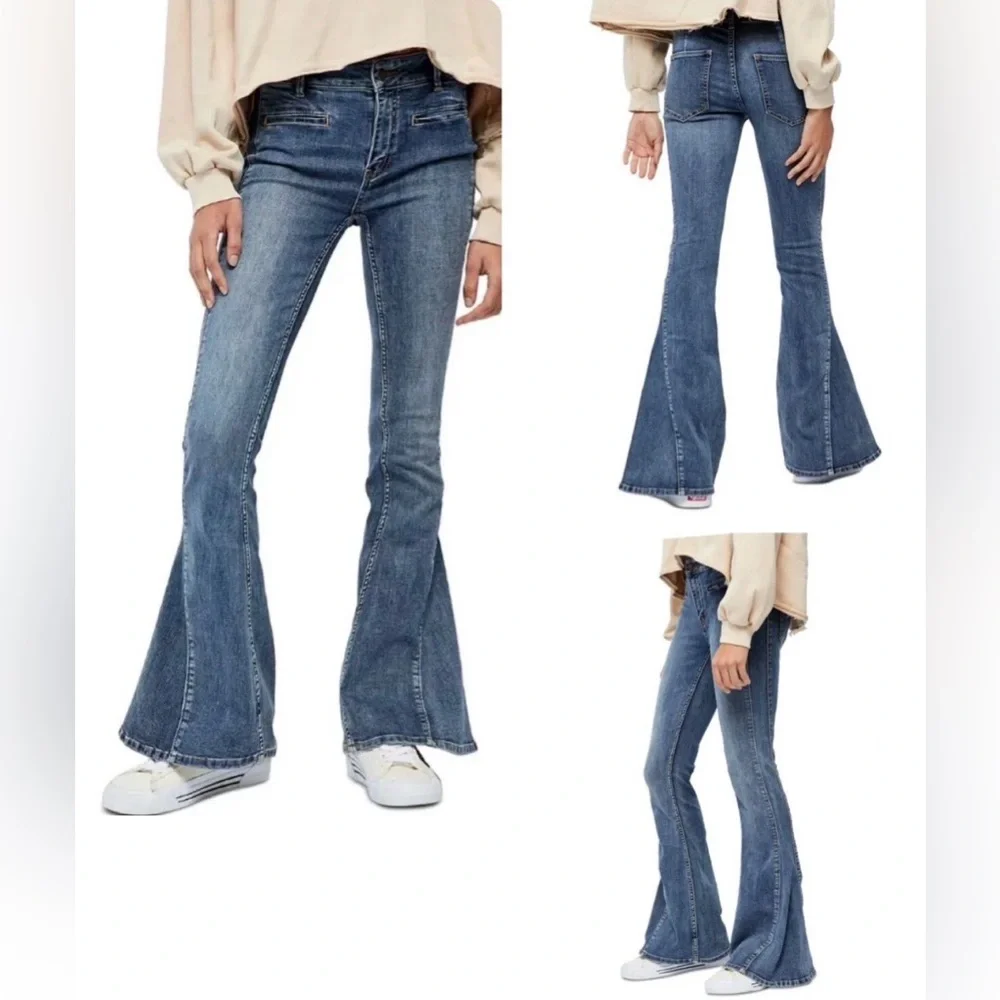 We The Free Dream Lover Flare Bellbottom Jeans Size 24 - Picture 1 of 16
